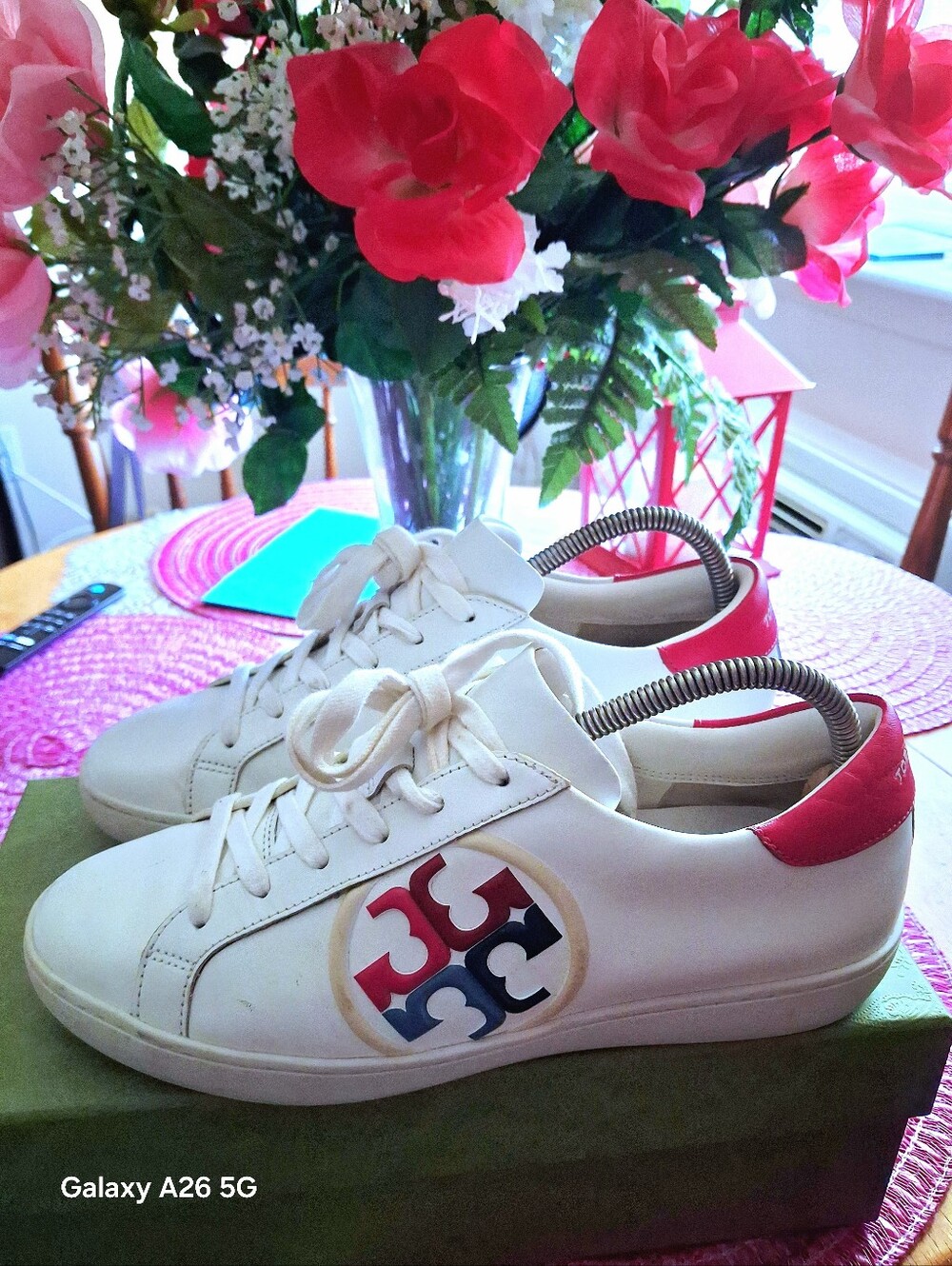 Tory Burch Color Block Signature T-Logo Leather Sneaker Shoes Size 9 - Picture 7 of 11